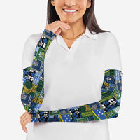Solomon Islands Meri Kirihimete Arm Sleeves Pacific Patchwork Xmas Vibes LT9 - Polynesian Pride