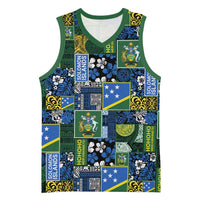 Solomon Islands Meri Kirihimete Basketball Jersey Pacific Patchwork Xmas Vibes LT9 Unisex Blue - Polynesian Pride