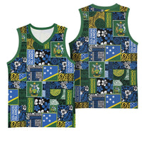 Solomon Islands Meri Kirihimete Basketball Jersey Pacific Patchwork Xmas Vibes LT9 - Polynesian Pride