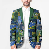 Solomon Islands Meri Kirihimete Blazer Pacific Patchwork Xmas Vibes LT9 - Polynesian Pride