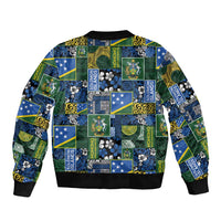 Solomon Islands Meri Kirihimete Bomber Jacket Pacific Patchwork Xmas Vibes LT9 - Polynesian Pride