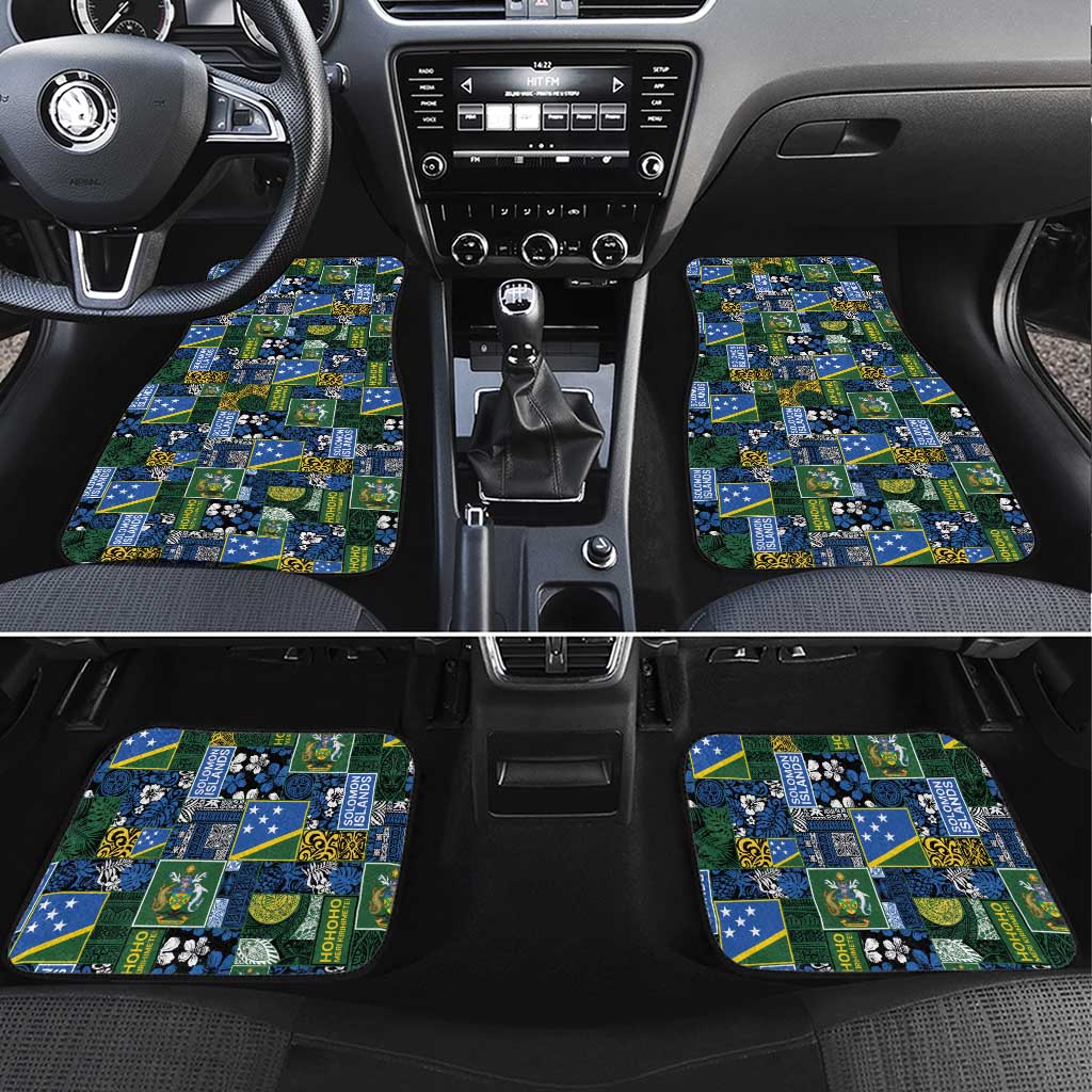 Solomon Islands Meri Kirihimete Car Mats Pacific Patchwork Xmas Vibes - Polynesian Pride