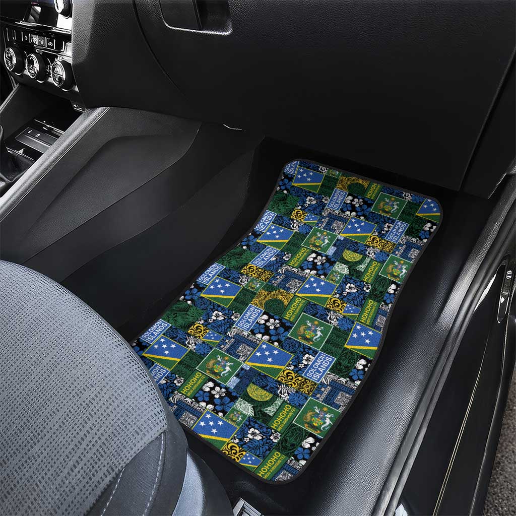 Solomon Islands Meri Kirihimete Car Mats Pacific Patchwork Xmas Vibes - Polynesian Pride
