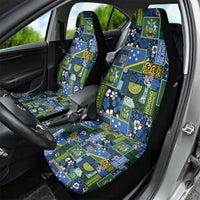 Solomon Islands Meri Kirihimete Car Seat Cover Pacific Patchwork Xmas Vibes - Polynesian Pride