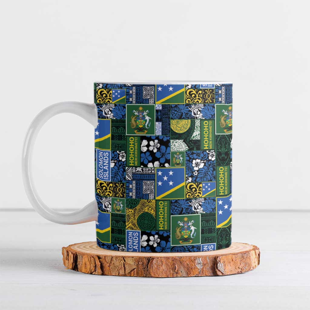 Solomon Islands Meri Kirihimete Ceramic Mug Pacific Patchwork Xmas Vibes - Polynesian Pride