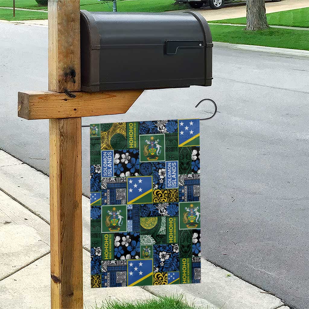 Solomon Islands Meri Kirihimete Garden Flag Pacific Patchwork Xmas Vibes - Polynesian Pride