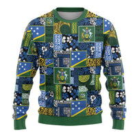 Solomon Islands Meri Kirihimete Ugly Christmas Sweater Pacific Patchwork Xmas Vibes - Polynesian Pride