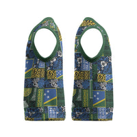 Solomon Islands Meri Kirihimete Christmas Knitted V-Neck Vest Pacific Patchwork Xmas Vibes - Polynesian Pride