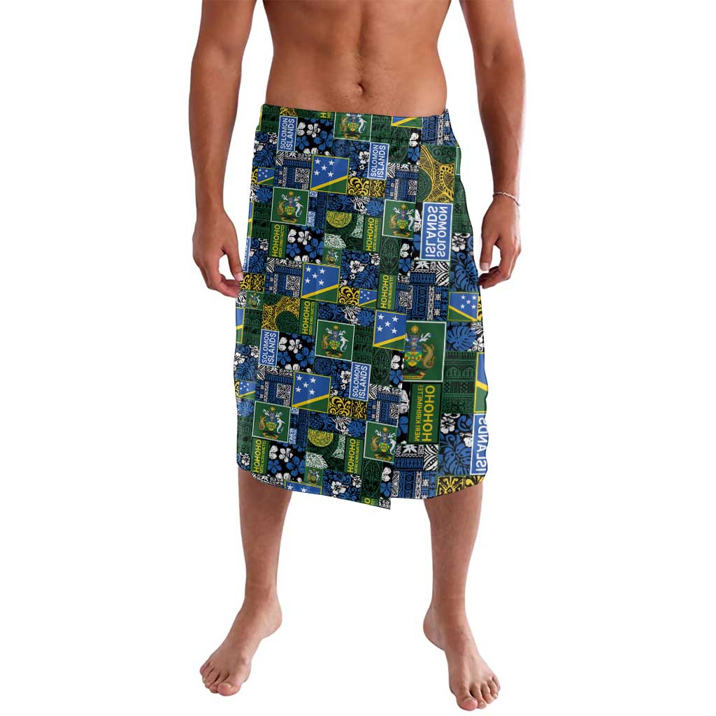 Solomon Islands Meri Kirihimete Lavalava Pacific Patchwork Xmas Vibes LT9 Blue - Polynesian Pride