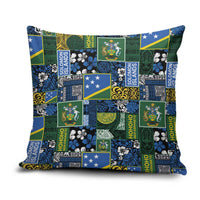 Solomon Islands Meri Kirihimete Pillow Cover Pacific Patchwork Xmas Vibes LT9 Blue - Polynesian Pride