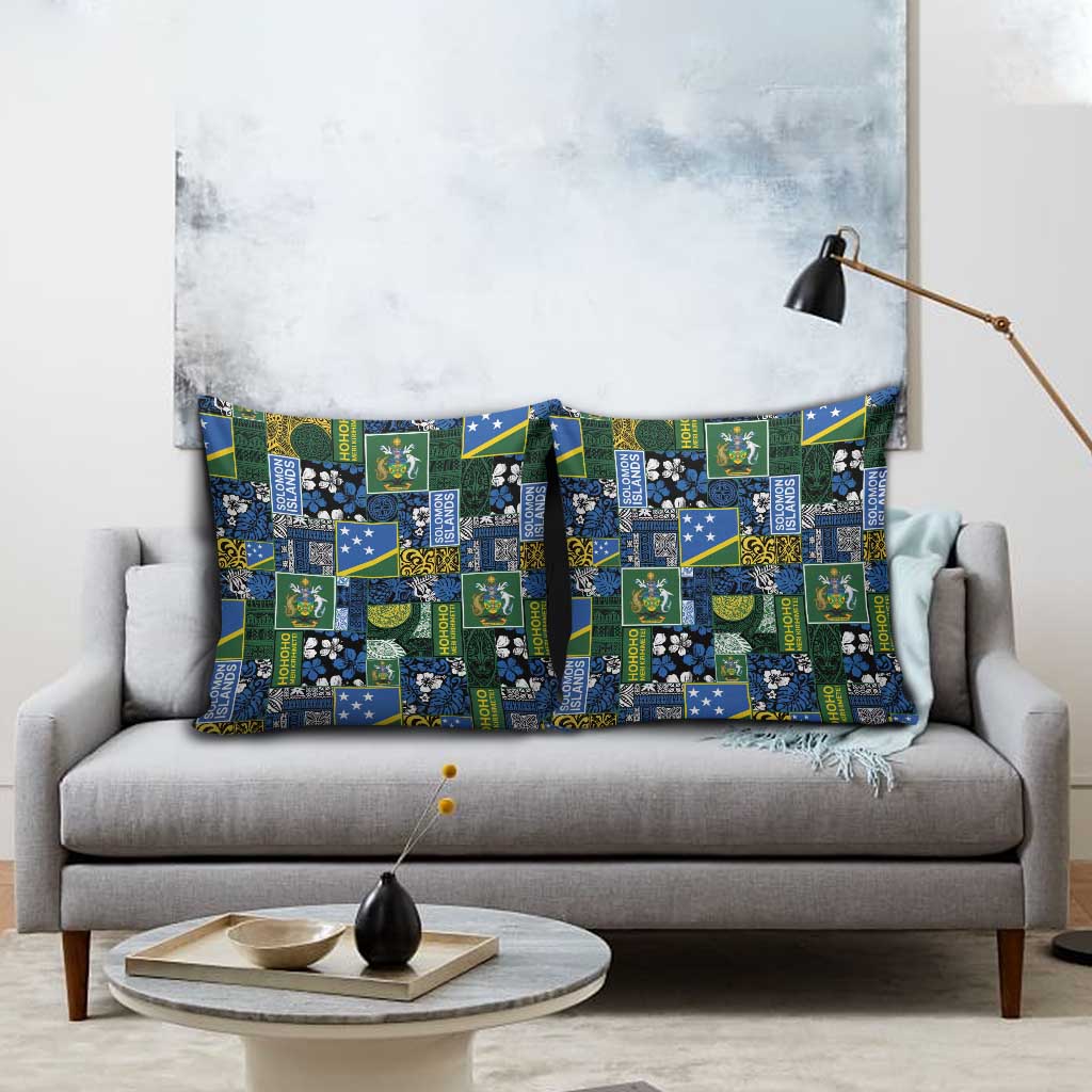 Solomon Islands Meri Kirihimete Pillow Cover Pacific Patchwork Xmas Vibes LT9 - Polynesian Pride