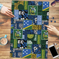 Solomon Islands Meri Kirihimete Puzzle Pacific Patchwork Xmas Vibes LT9 Blue - Polynesian Pride