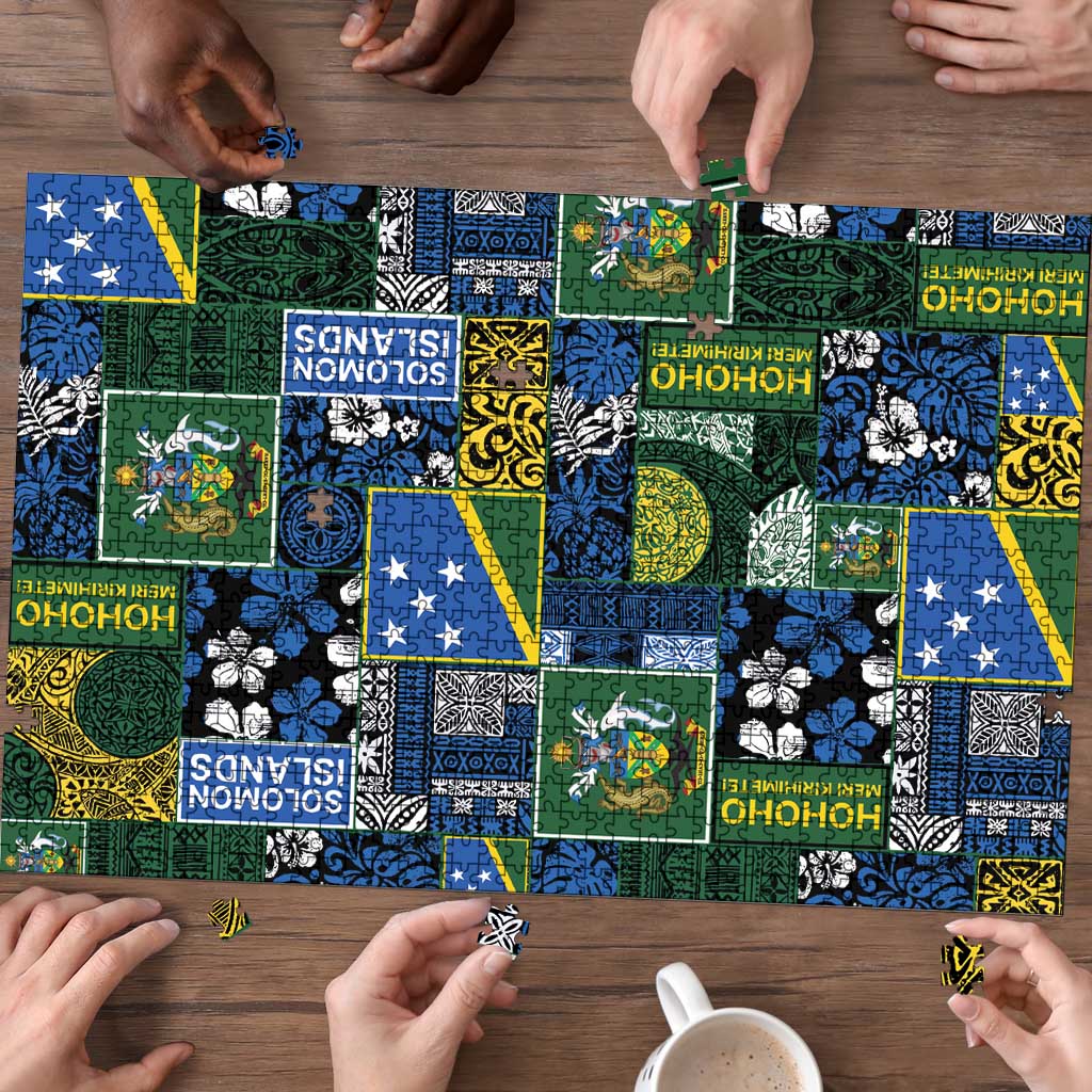 Solomon Islands Meri Kirihimete Puzzle Pacific Patchwork Xmas Vibes LT9 - Polynesian Pride