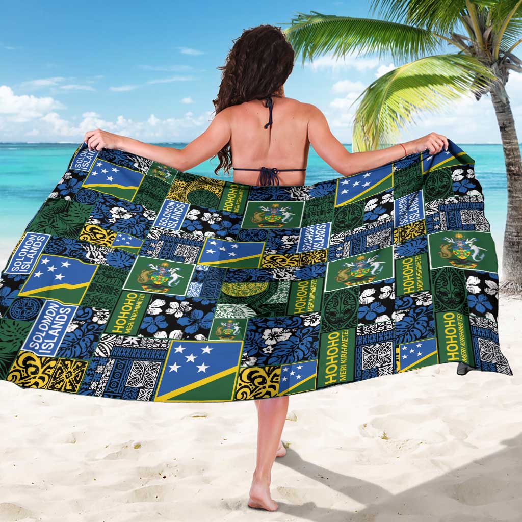 Solomon Islands Meri Kirihimete Sarong Pacific Patchwork Xmas Vibes LT9 - Polynesian Pride