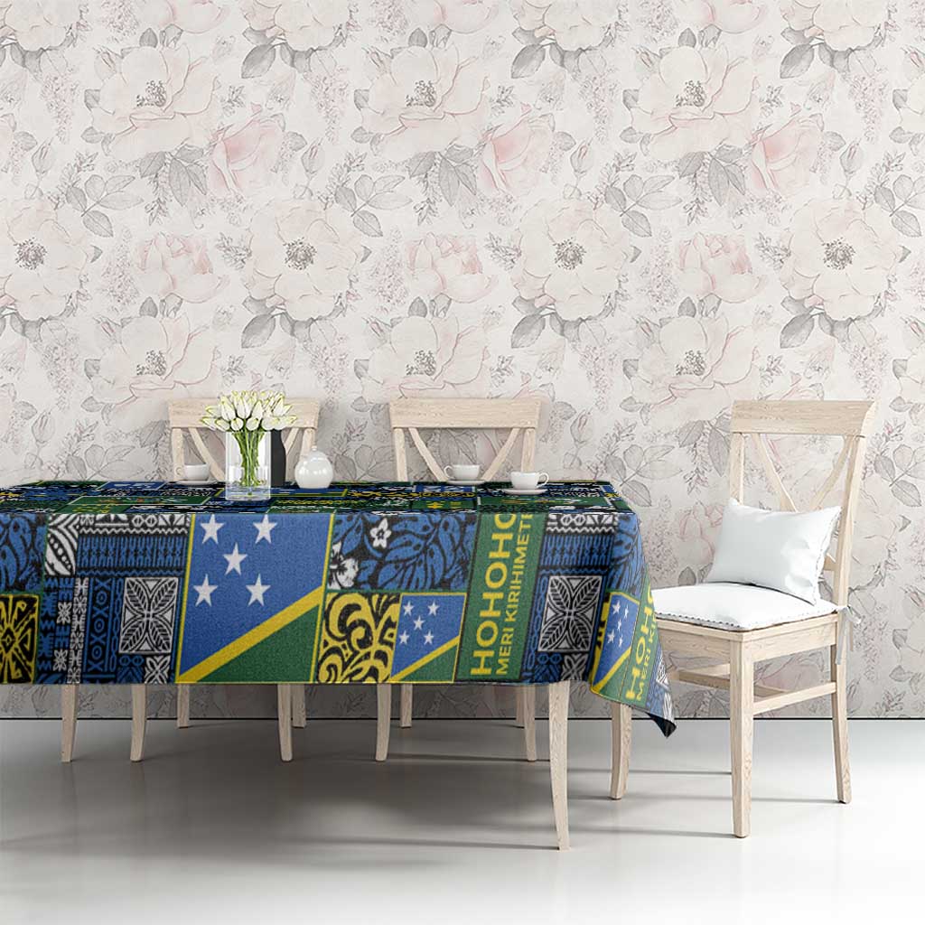 Solomon Islands Meri Kirihimete Tablecloth Pacific Patchwork Xmas Vibes - Polynesian Pride
