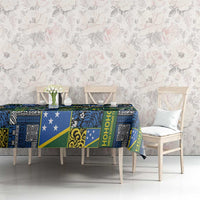 Solomon Islands Meri Kirihimete Tablecloth Pacific Patchwork Xmas Vibes - Polynesian Pride