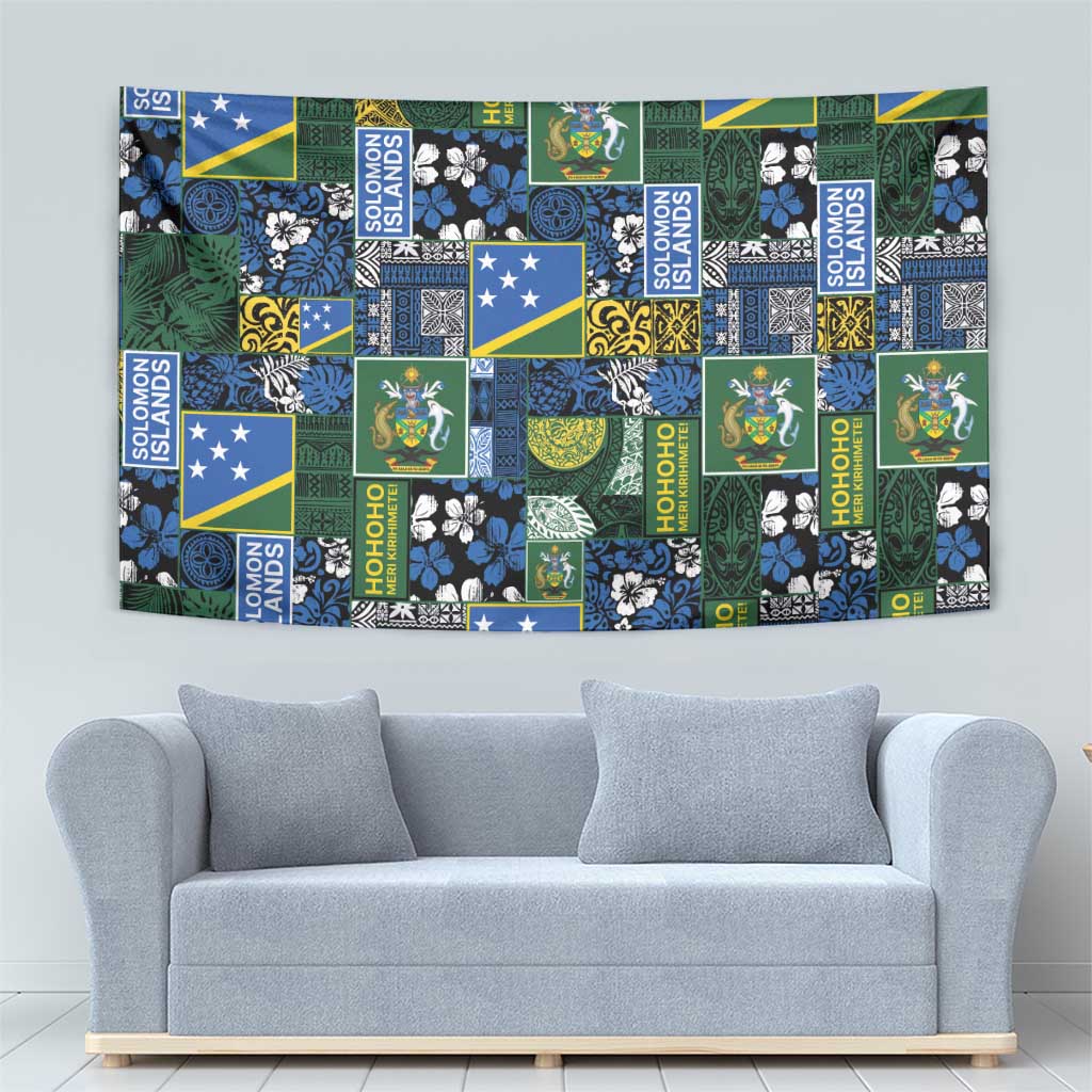 Solomon Islands Meri Kirihimete Tapestry Pacific Patchwork Xmas Vibes LT9 - Polynesian Pride