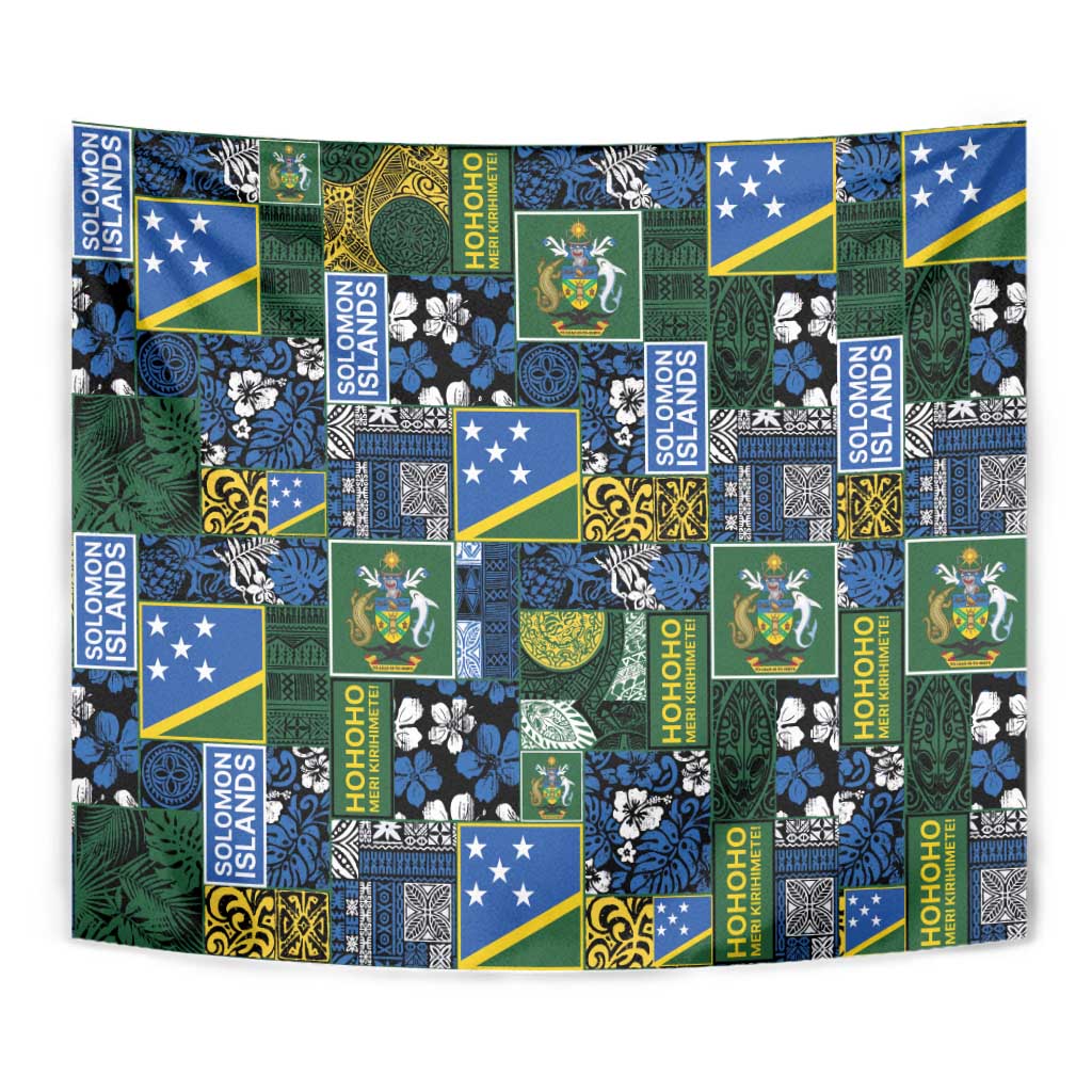 Solomon Islands Meri Kirihimete Tapestry Pacific Patchwork Xmas Vibes LT9 - Polynesian Pride