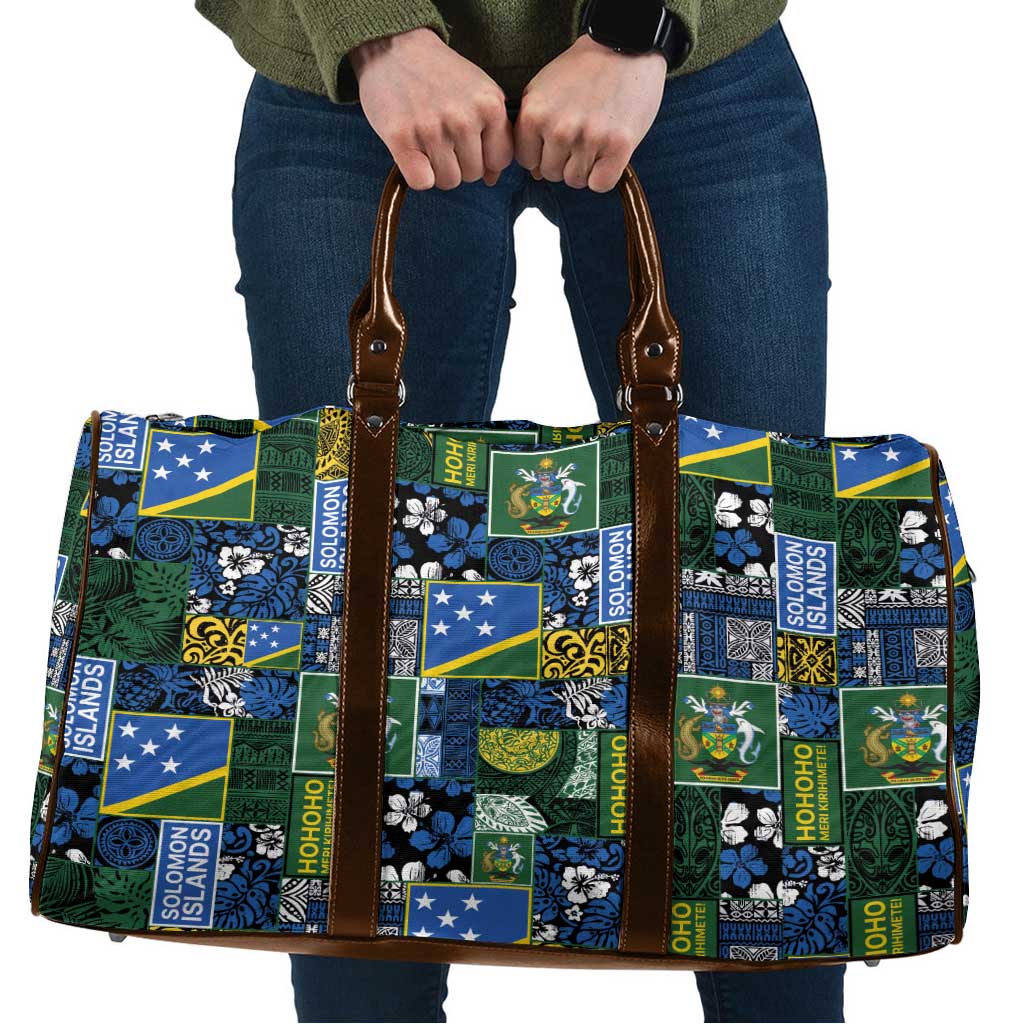 Solomon Islands Meri Kirihimete Travel Bag Pacific Patchwork Xmas Vibes - Polynesian Pride