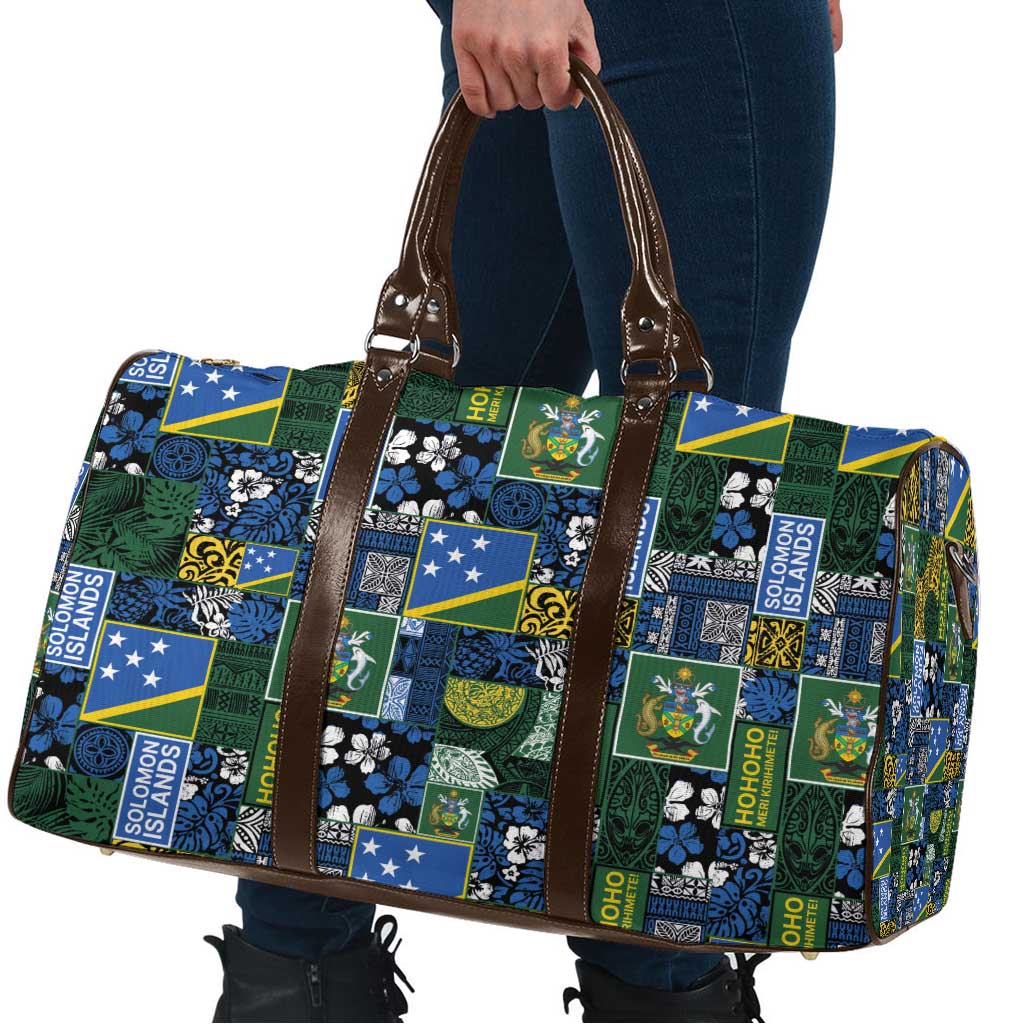 Solomon Islands Meri Kirihimete Travel Bag Pacific Patchwork Xmas Vibes - Polynesian Pride