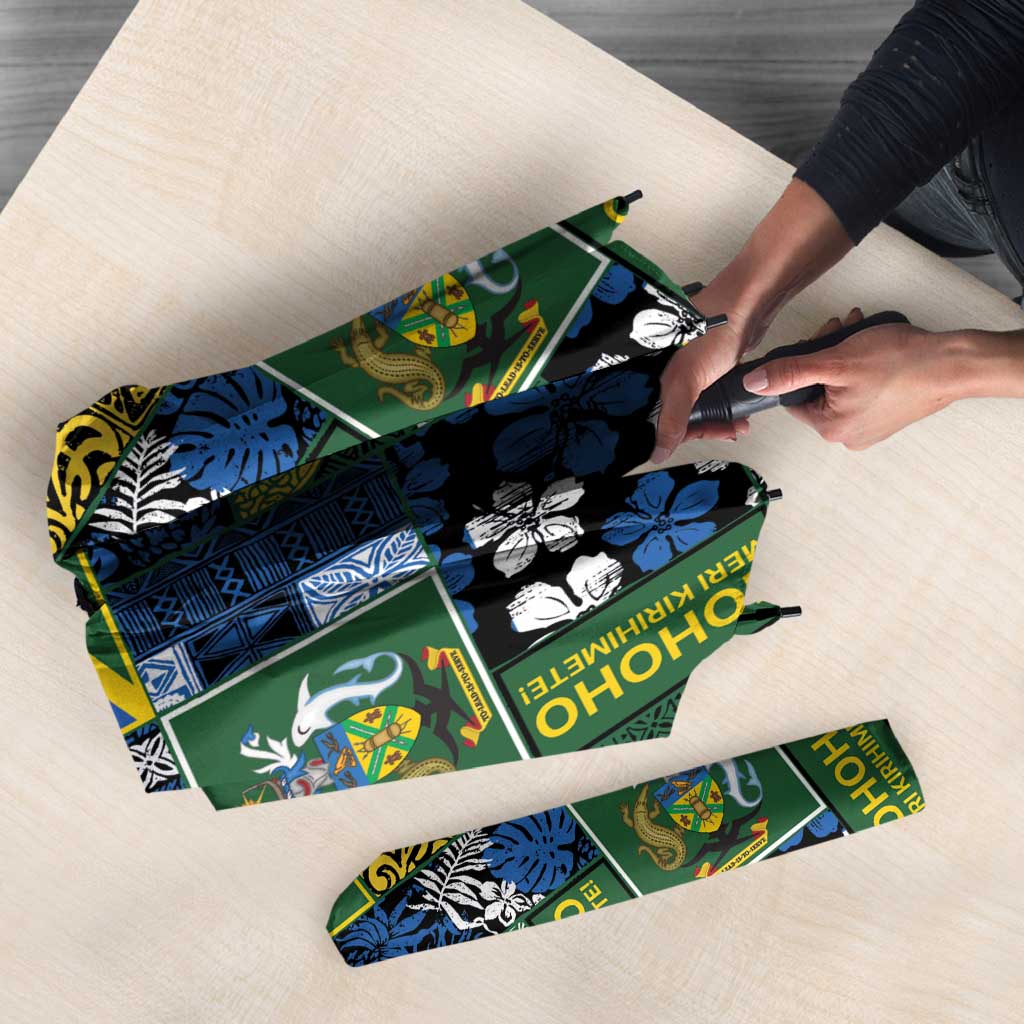 Solomon Islands Meri Kirihimete Umbrella Pacific Patchwork Xmas Vibes - Polynesian Pride