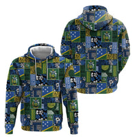 Solomon Islands Meri Kirihimete Zip Hoodie Pacific Patchwork Xmas Vibes LT9 - Polynesian Pride