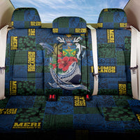 Solomon Islands Meri Kirihimete Back Car Seat Cover Funny Santa Riding Shark - Polynesian Pride