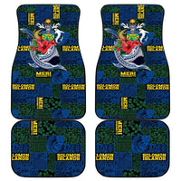 Solomon Islands Meri Kirihimete Car Mats Funny Santa Riding Shark - Polynesian Pride