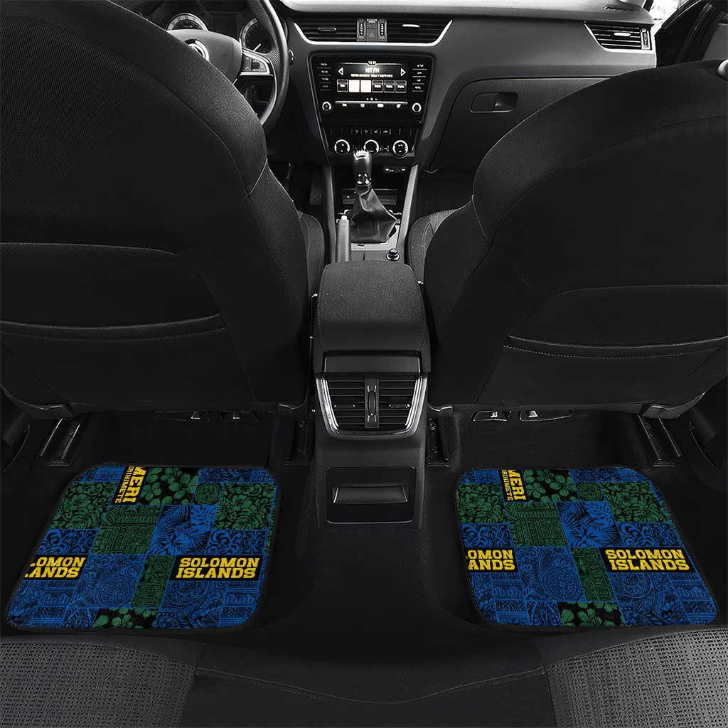 Solomon Islands Meri Kirihimete Car Mats Funny Santa Riding Shark - Polynesian Pride