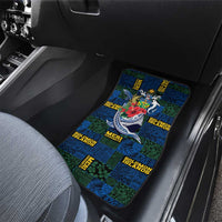 Solomon Islands Meri Kirihimete Car Mats Funny Santa Riding Shark - Polynesian Pride