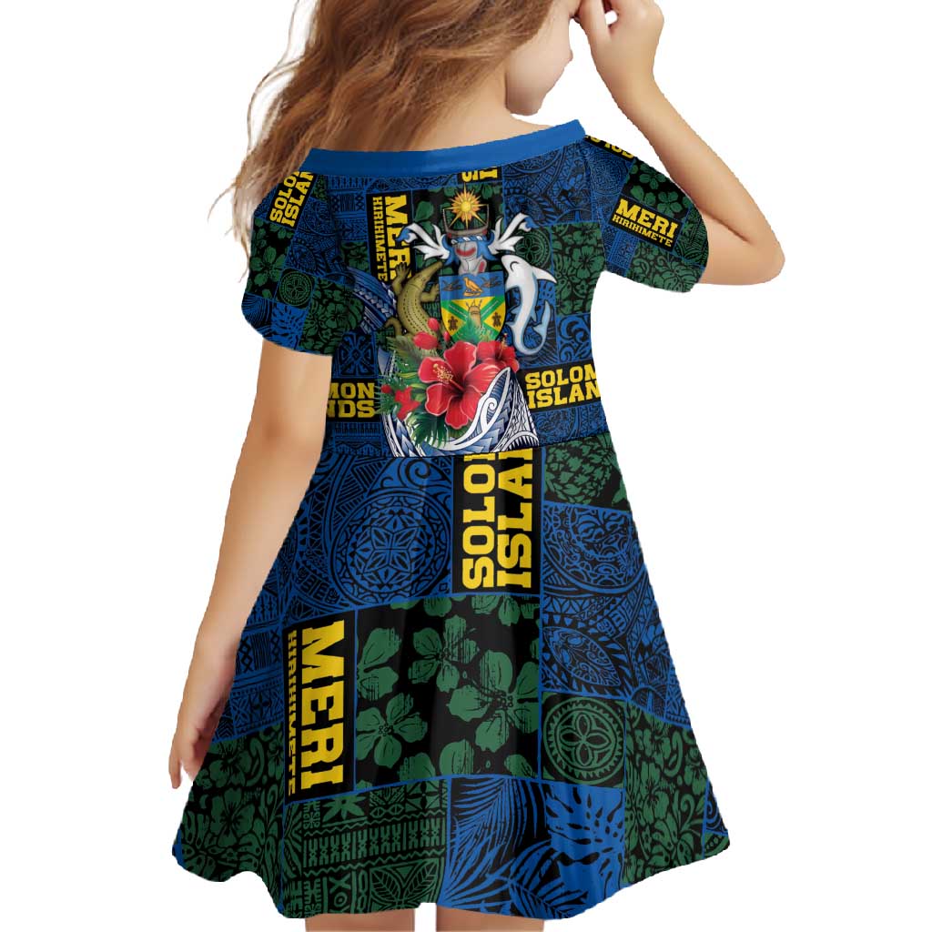 Solomon Islands Meri Kirihimete Family Matching Tank Maxi Dress and Hawaiian Shirt Funny Santa Riding Shark - Polynesian Pride