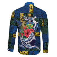 Solomon Islands Meri Kirihimete Family Matching Tank Maxi Dress and Hawaiian Shirt Funny Santa Riding Shark - Polynesian Pride