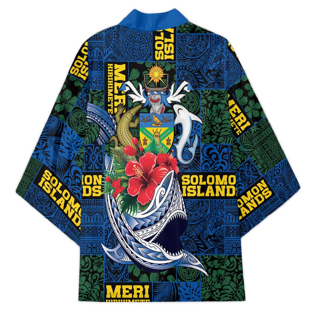 Solomon Islands Meri Kirihimete Kimono Funny Santa Riding Shark - Polynesian Pride