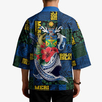 Solomon Islands Meri Kirihimete Kimono Funny Santa Riding Shark - Polynesian Pride