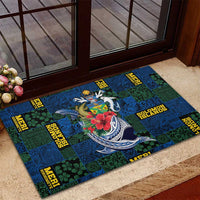Solomon Islands Meri Kirihimete Rubber Doormat Funny Santa Riding Shark LT9 - Polynesian Pride