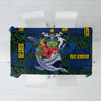 Solomon Islands Meri Kirihimete Tablecloth Funny Santa Riding Shark - Polynesian Pride