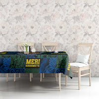 Solomon Islands Meri Kirihimete Tablecloth Funny Santa Riding Shark - Polynesian Pride