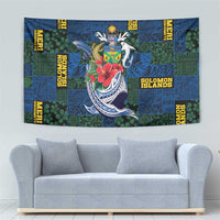 Solomon Islands Meri Kirihimete Tapestry Funny Santa Riding Shark LT9 - Polynesian Pride