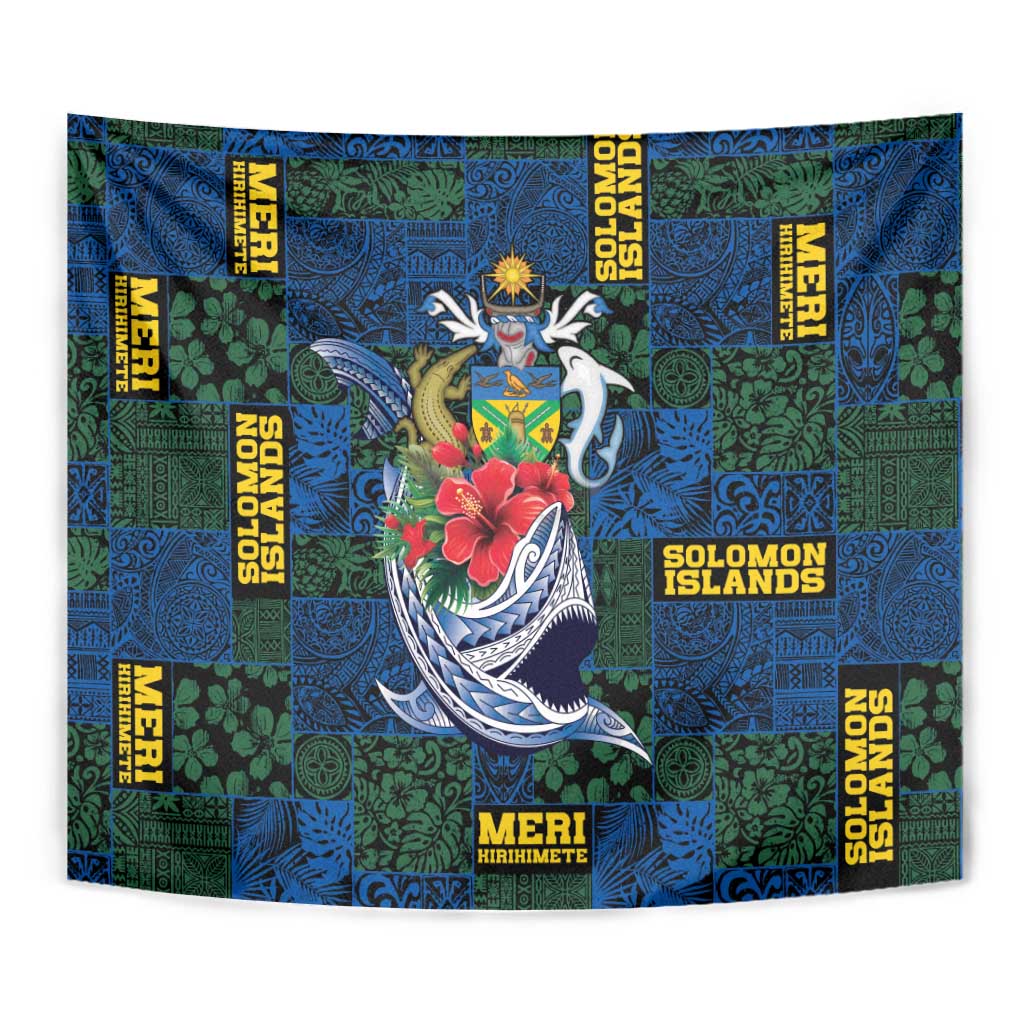 Solomon Islands Meri Kirihimete Tapestry Funny Santa Riding Shark LT9 - Polynesian Pride
