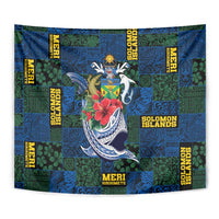 Solomon Islands Meri Kirihimete Tapestry Funny Santa Riding Shark LT9 - Polynesian Pride