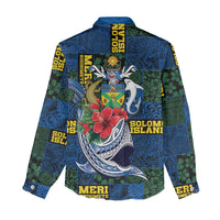 Solomon Islands Meri Kirihimete Women Casual Shirt Funny Santa Riding Shark LT9 - Polynesian Pride