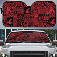 Black Tonga Kilisimasi Fiefia Auto Sun Shade Pacific Patchwork Xmas Vibes - Polynesian Pride