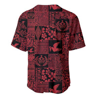 Black Tonga Kilisimasi Fiefia Baseball Jersey Pacific Patchwork Xmas Vibes - Polynesian Pride