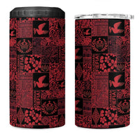 Black Tonga Kilisimasi Fiefia 4 in 1 Can Cooler Tumbler Pacific Patchwork Xmas Vibes - Polynesian Pride