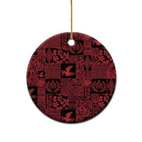 Black Tonga Kilisimasi Fiefia Ceramic Ornament Pacific Patchwork Xmas Vibes - Polynesian Pride