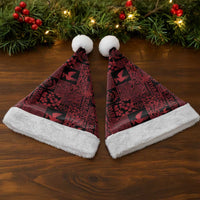 Black Tonga Kilisimasi Fiefia Christmas Santa Hat Pacific Patchwork Xmas Vibes - Polynesian Pride