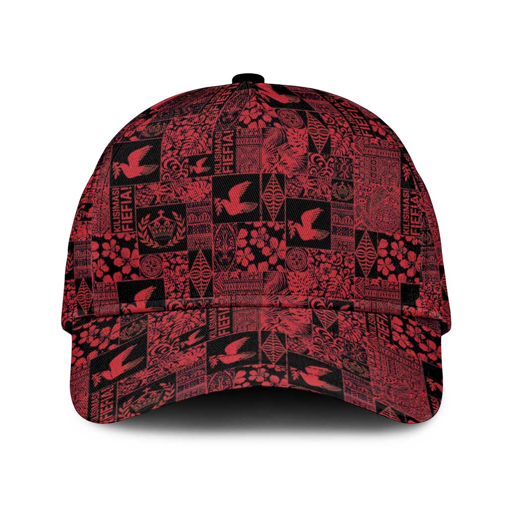 Black Tonga Kilisimasi Fiefia Classic Cap Pacific Patchwork Xmas Vibes - Polynesian Pride