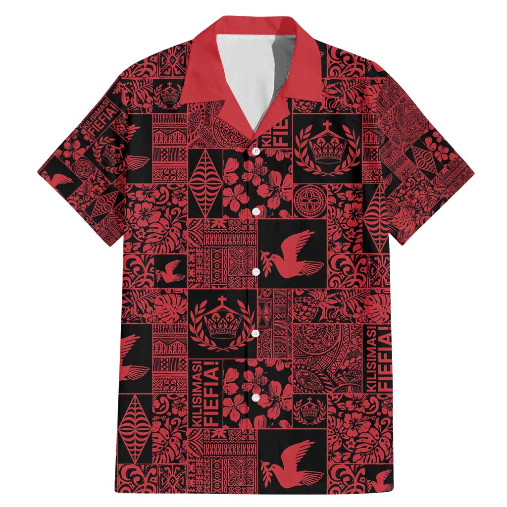 Black Tonga Kilisimasi Fiefia Family Matching Mermaid Dress and Hawaiian Shirt Pacific Patchwork Xmas Vibes - Polynesian Pride