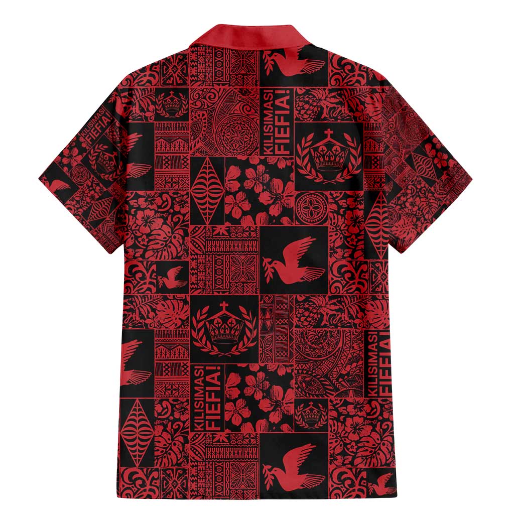 Black Tonga Kilisimasi Fiefia Family Matching Mermaid Dress and Hawaiian Shirt Pacific Patchwork Xmas Vibes - Polynesian Pride