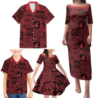Black Tonga Kilisimasi Fiefia Family Matching Puletasi and Hawaiian Shirt Pacific Patchwork Xmas Vibes - Polynesian Pride